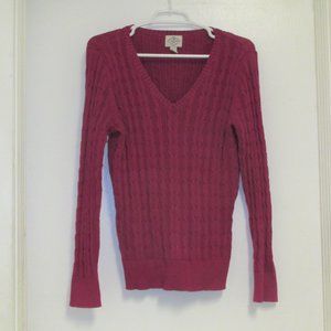 Sweater - “St. John’s Bay” Purple “V” Neck Long Sleeve Pull Over Sweater Purple